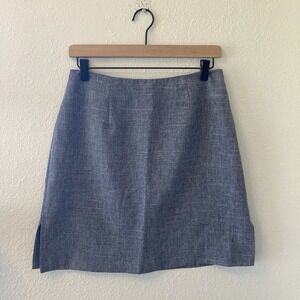 Vintage 90's B'Time Mini Skirt Chambray Womens 8/10 Back Zipper Cute School